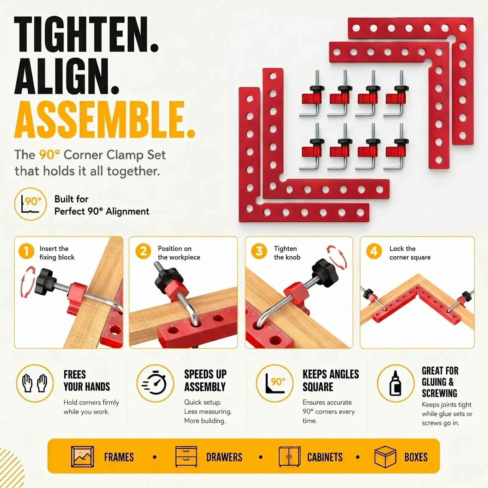 BEVIS 90° Corner Clamp Set