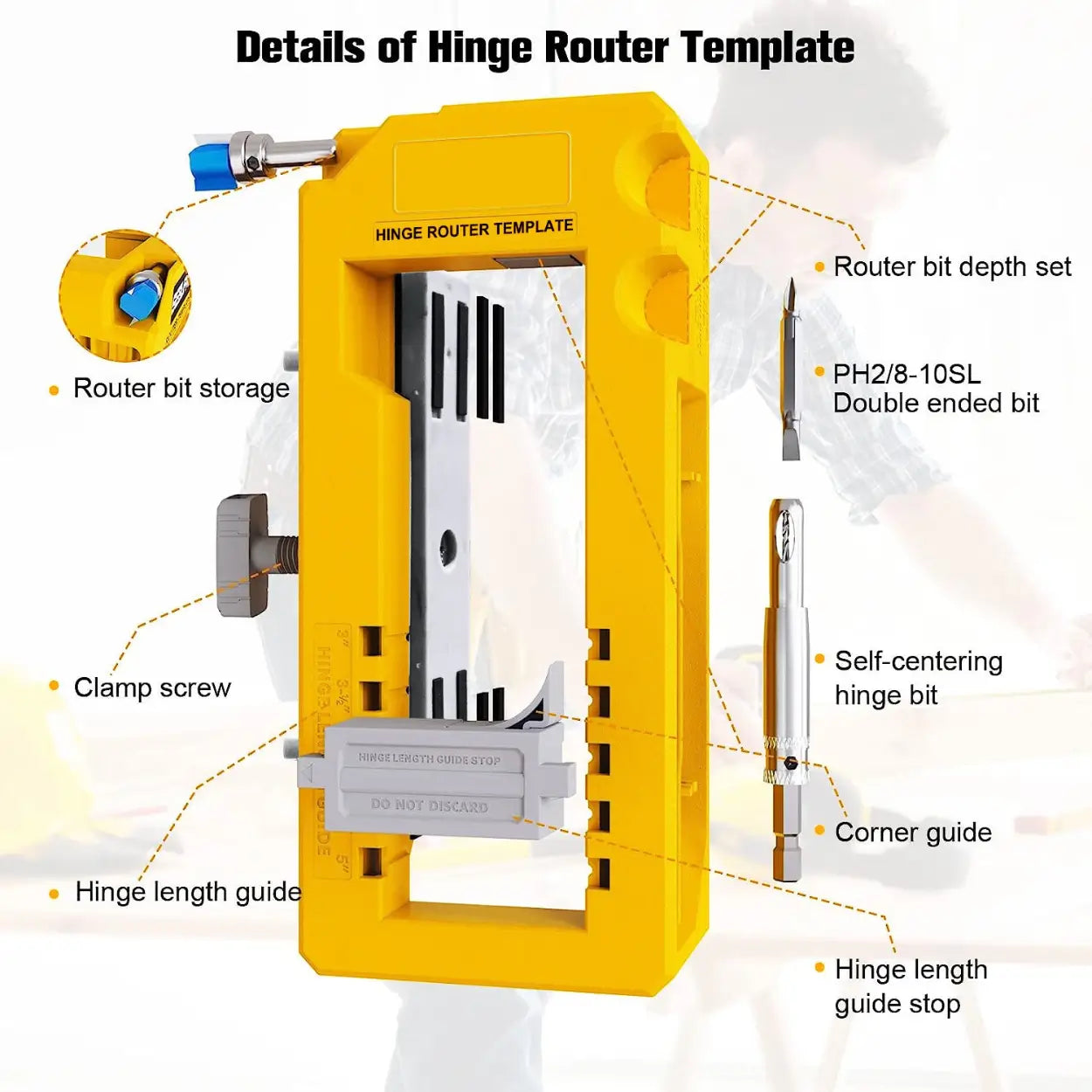 Bevis QuickFit Door Hinge Router Jig