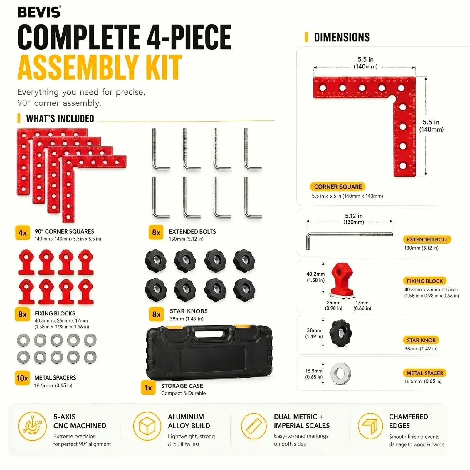 BEVIS 90° Corner Clamp Set