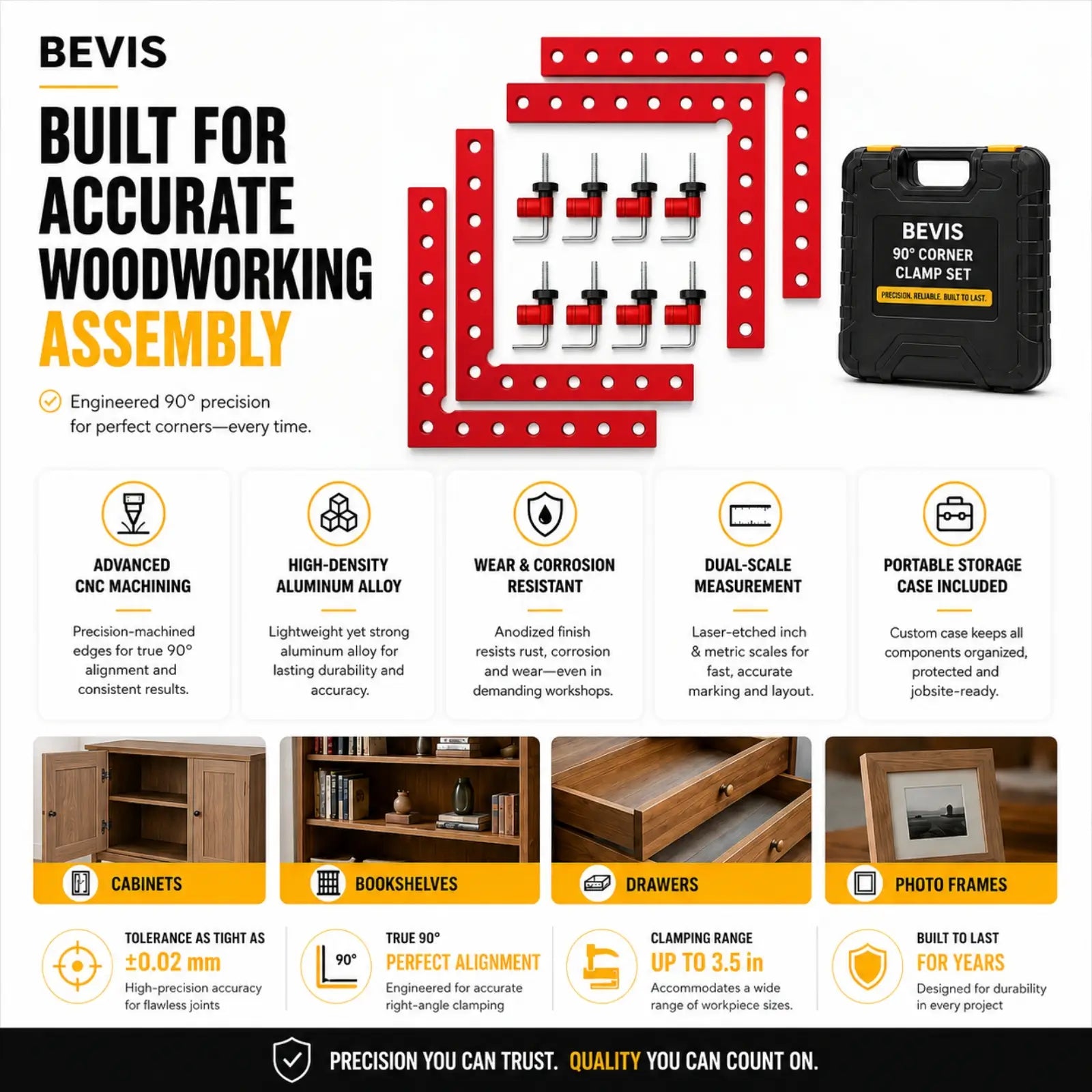 BEVIS 90° Corner Clamp Set