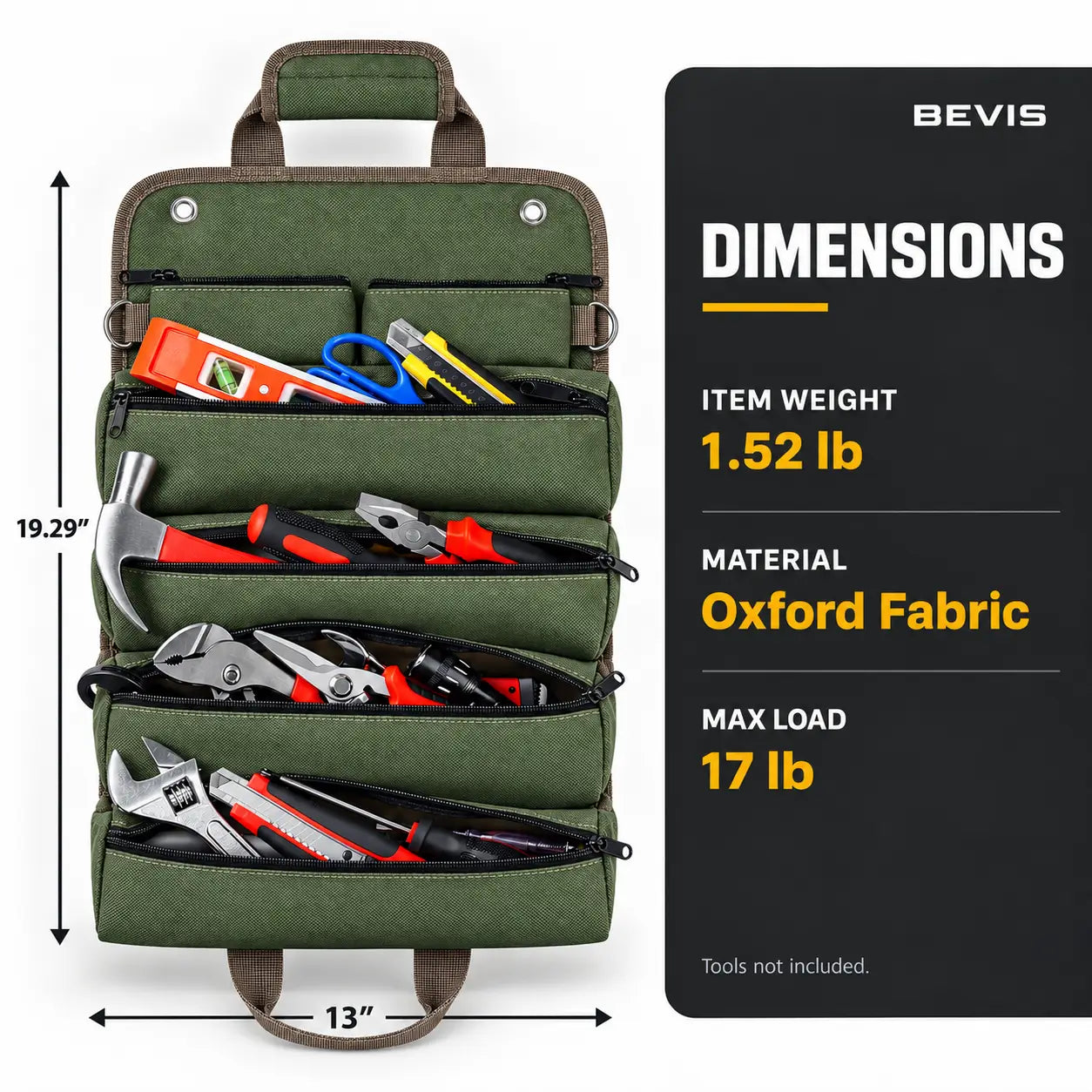 Bevis RollReady Tool Roll Organizer